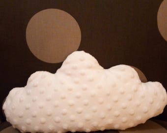 cushion cloud white fleece with dots