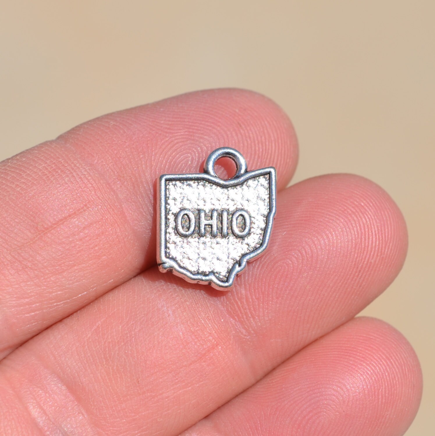 1 Silver State of Ohio Charm SC2715 from LorettasBeads on Etsy Studio