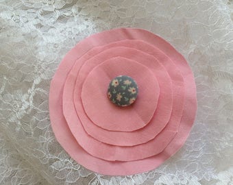 Pink flower 11 cm in cotton fabric