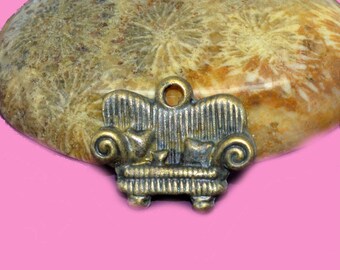 10 sofa couch 14x16mm bronze charms.