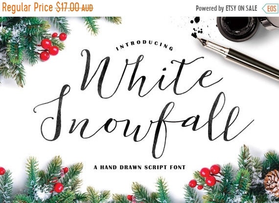 70% OFF Sale Calligraphy Font, Hand Writing, Digital Fonts, Wedding Font, Invitation Font, Script Font, Digital Download, White Snowfall