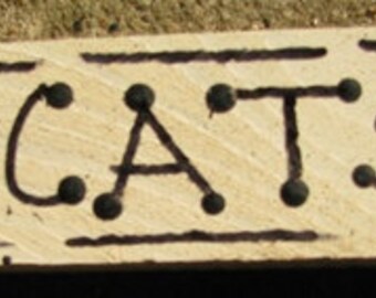 Wooden Block I Love Cats Hand Painted