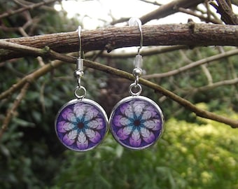 Earrings cabochon allegory Parma violet