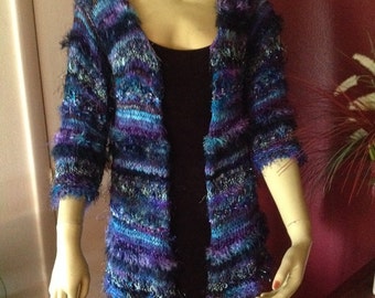 Multi colored blue jacket