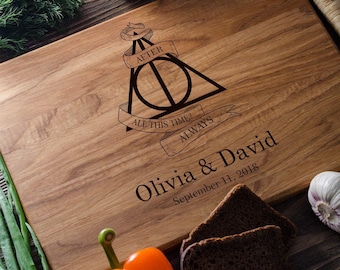 Harry Potter Personalized Cutting Board Personalized Custom Cutting Board Wedding Gift Cutting Board Deathly Hallows Harry Potter harry11