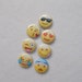 Smiley face Emoji buttons favors Backpack pins Fun buttons for everyone 7- Flat Back Buttons or 7-1 in. pins or 7-magnets or 7shoelace back