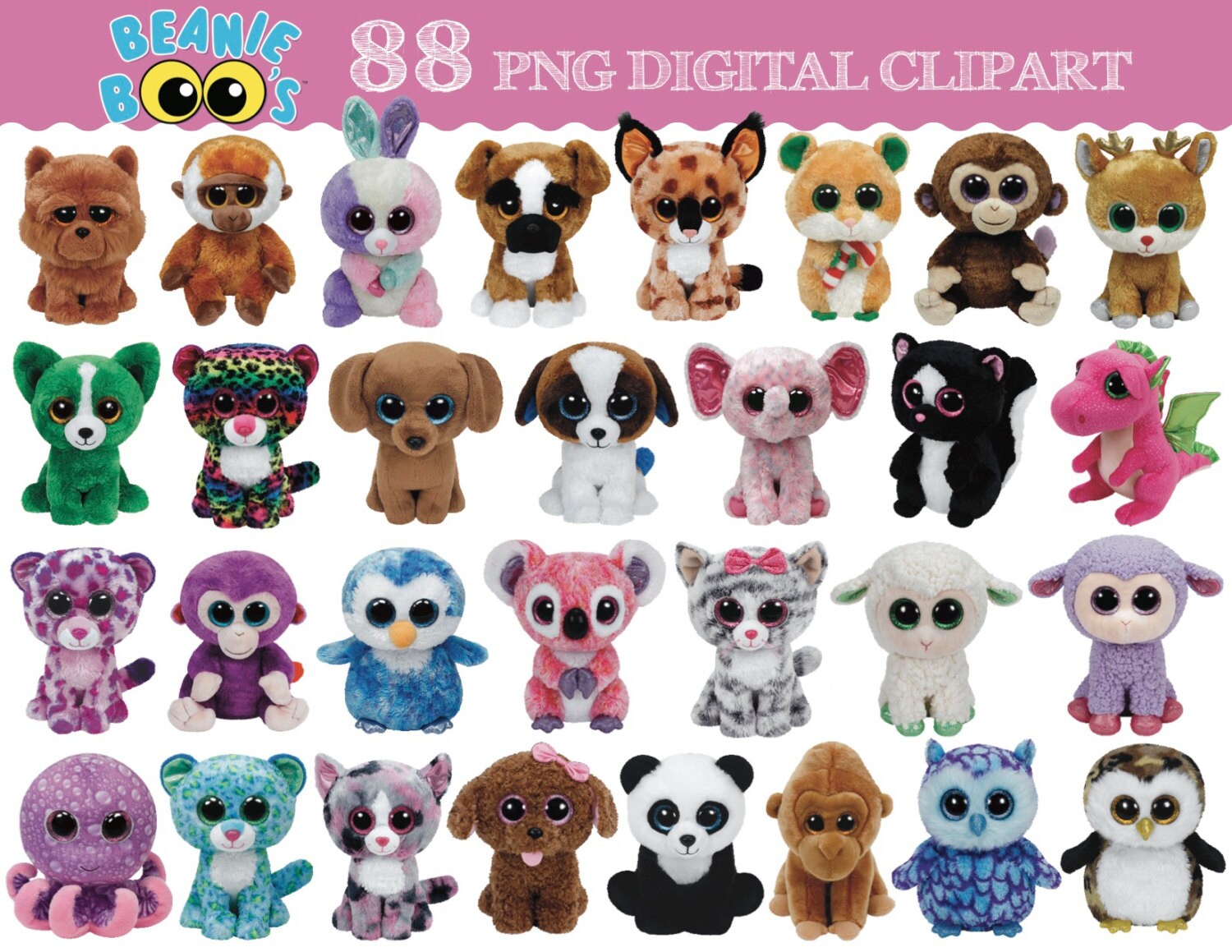 TY Beanie Boo 88 digital clipart images transparent