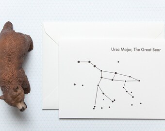 Ursa Major - The Great Bear - Letterpress Greetings card