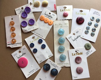 BUNCHES of various BUTTONS - vintage carded buttons