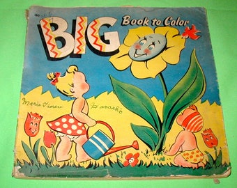 Big book to color vintage kids coloring book