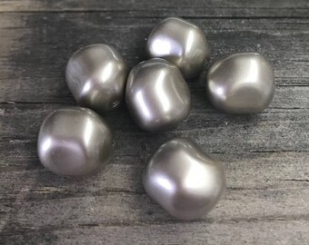 Swarovski Baroque Pearls Platinum 12mm, 6 pieces