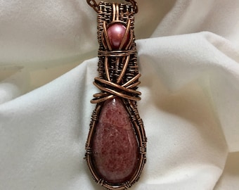 Rhodonite - Wire Wrapped necklace