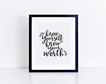 DRAKE LYRICS - Know yourself, Know your worth PRINTABLE art - digital file