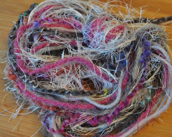 Destash Yarn - Scrap Bundle For Craft Projects - Soft Greys - Gray - Rose - Lilac - Multi-Color - Fiber Art Supplies - Textile Craft Yarns