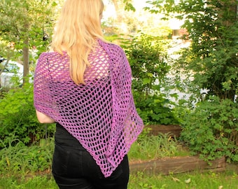 Asymmetrical is the best kind of Shawl: Organic Cotton and Handknit