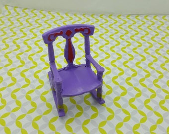 Renwal style Rocking Chair Baby Nursery Doll House Toy Purple