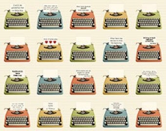 Letterpress from Northcott - Full or Half Yard Typewriters on Cream