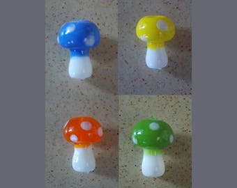 Colorful mushroom Lampwork Glass Bead