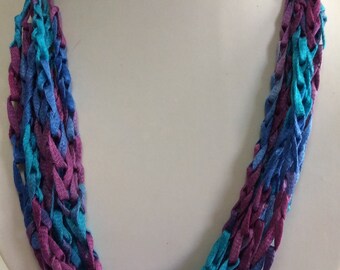 Adjustable Crocheted Yarn Necklace