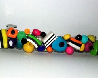 Liquorice allsorts barrette hair clip ,blue