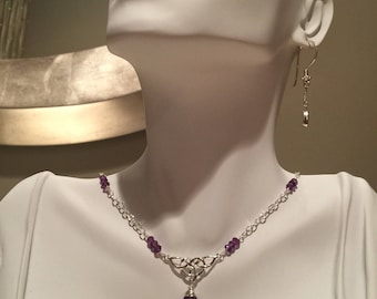 Amethyst and Sterling Silver Necklace