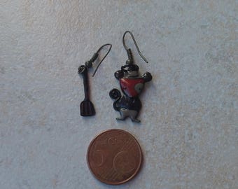Chef mouse earrings and the enamel tip