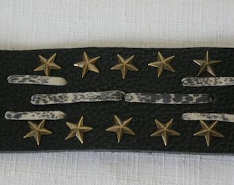 Black Leather Wristband
