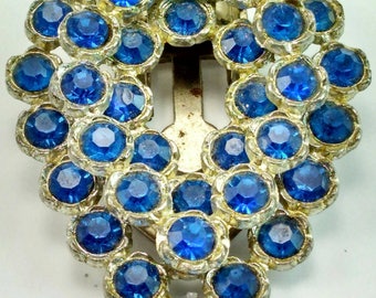 Vintage Blue Rhinestone shoe clip - 103V