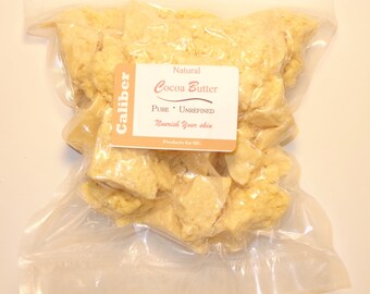 Cocoa Butter, 8 oz Organic Unrefined Vacuum Packed Cacao Butter (Chocolate Aroma) Fresh + Pure, FAST SHIPPING