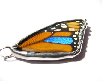 Monarch Butterfly / Butterfly Wing Jewelry / Real Monarch Blue Morpho Butterfly Pendant
