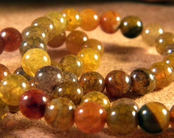 5 8 mm - AG106 Crackle agate bead