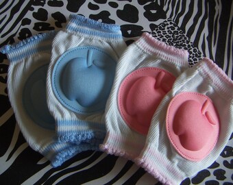 Baby Toddler Knee Pads Cotton Girl Or Boy Baby Safely Crawly Knee Pads Protection Green Blue or Pink 1 pair CLEARANCE SALE- 30% OFF!