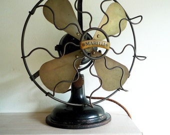 antique vintage italian electric desk fan Marelli 30's air cooler ventilator Mad Man