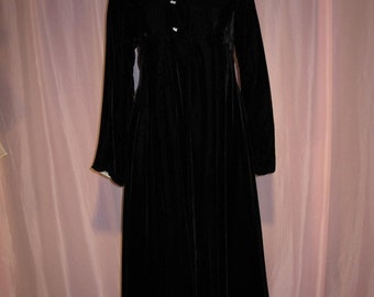 On Sale Ladies Black Velvet Empire Waist Evening Coat