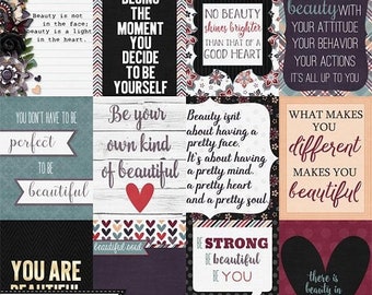On Sale 50% Beautiful Soul Pocket Scrap Cards, Embellishments, Digital Scrapbook Kit