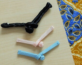 Knot Oriental Qipao Button frog closure / Solid Black Blue powder Pink/ ONE PAIR