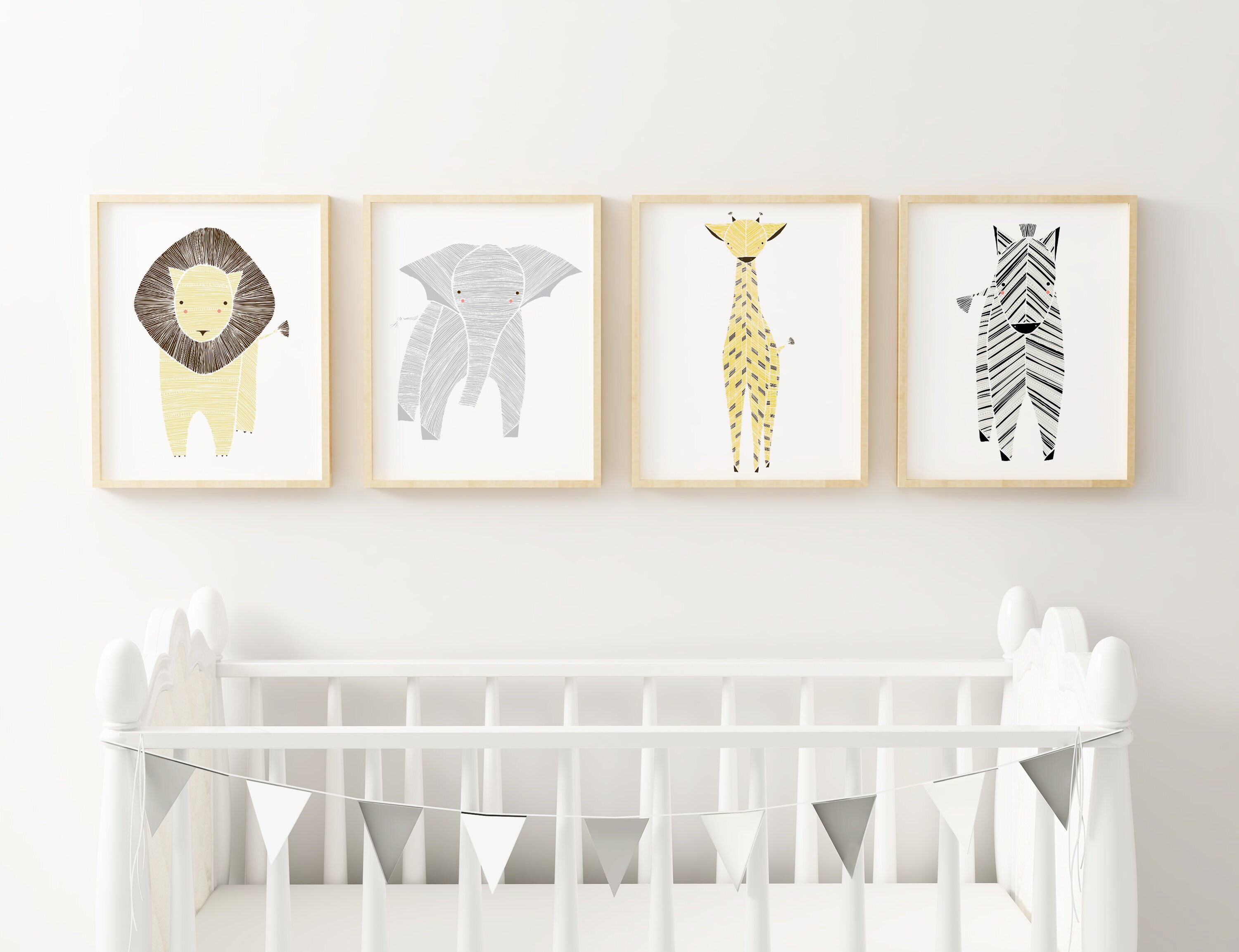 Safari Nursery Art Gender Neutral Baby Animal Prints