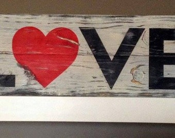 Valentines Gift, Rustic Valentine Decor, Rustic Wooden LOVE Sign, Wedding gift, handmade sign