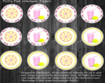 Pretty Pink Lemonade Toppers ~INSTANT DOWNLOAD~
