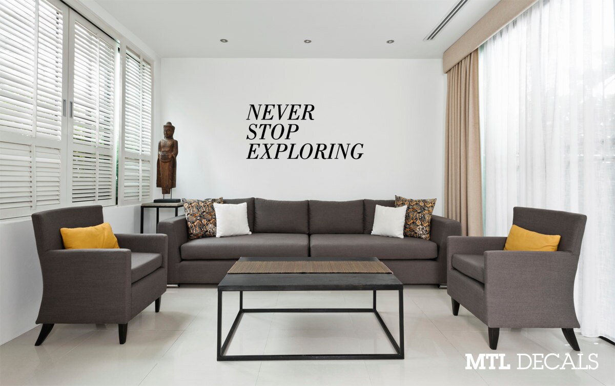 NEVER STOP EXPLORING Wall Decal Travel Wall Sticker Home