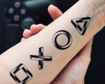 PlayStation Symbols impossible geometry temporary tattoo
