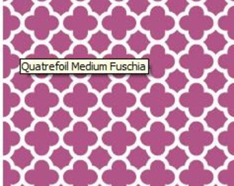1 yard of Riley Blake Designs "Quatrefoil 2." 100% cotton, pattern C435-93 Fuschia.