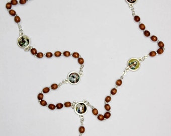Servite Rosary Our Lady Of The Seven Sorrows Brown Wood Beads Mater Dolorosa Chaplet of Seven Sorrows Handmade