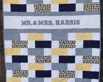 Wedding Quilt - Custom Name Quilt - Custom Wedding Quilt - Wedding Gift - Personalized Quilt - Anniversary Gift - Wedding Guestbook