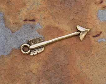 2 Antique Gold Arrow Charm - 24 x 5.7mm Nunn Designs LOW SHIPPING