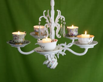 Teacup chandelier | Etsy