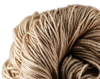 Tan Hand-dyed Silk Sock Shawl DK Weight Yarn, hand dyed BFL silk, shawl yarn, sock yarn - Faun