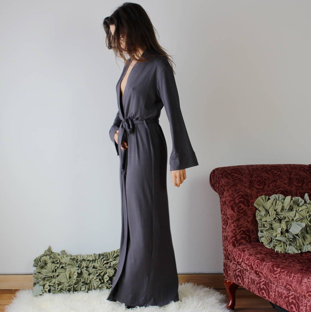 womens long robe bamboo full length ICON made to order