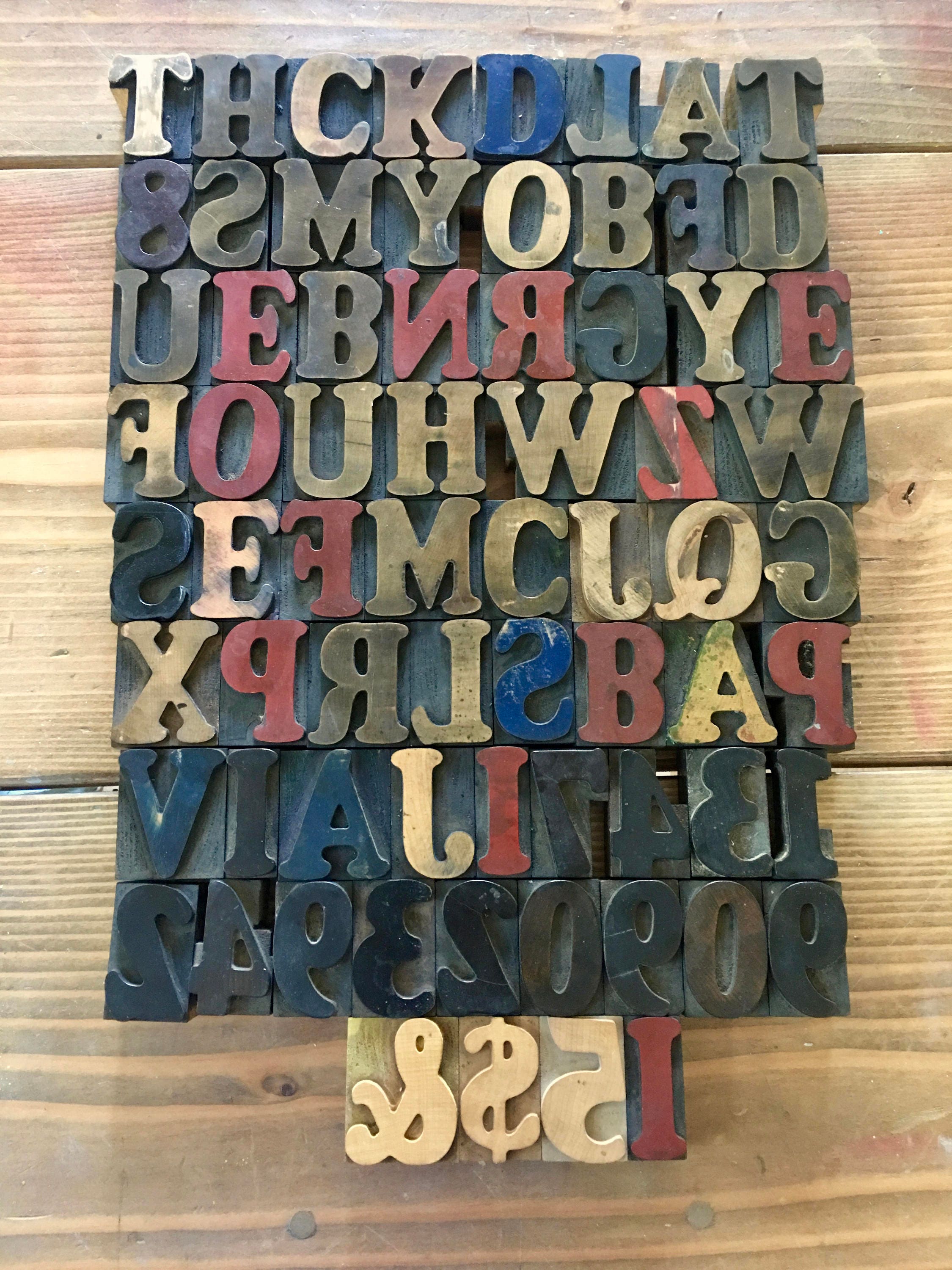 Vintage Printing Press Wood Type letters Printing Letters