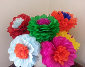 Mexican Tissue Paper Flowers Photo Wall Wedding Fiesta